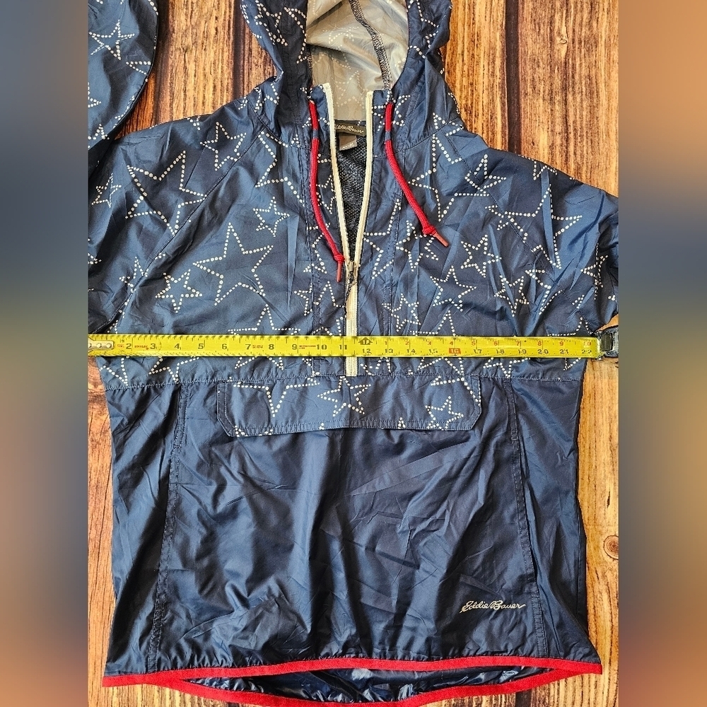 Eddie Bauer Women's Size Medium Anorak Rain Pullover Packable Lightweight Star - Picture 11 of 12